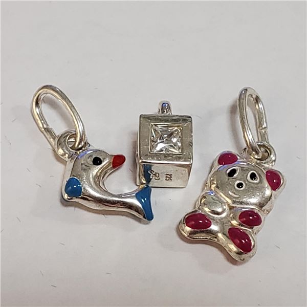 JP1052-154 SILVER LOT OF 3 BEADS