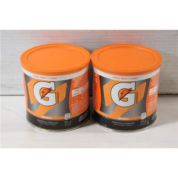 NEW 2 X 560G GATORADE ORANGE DRINK POWDER
