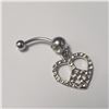 Image 1 : BZ1724-20 SILVER CZ BELLY BUTTON