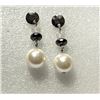 Image 1 : 21.PAIR OF BEATEN SILVER TONE, BLACK & CLEAR