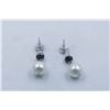 Image 2 : 21.PAIR OF BEATEN SILVER TONE, BLACK & CLEAR