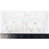 Image 1 : 2 NEW PAIRS IRIDESCENT WHITE OF HEART DESIGN STUD