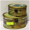 Image 1 : 2 PCS VINTAGE DECORATIVE FELT-LINED ROUND CASE