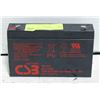Image 1 : CSB SEALED LEAD ACID BATTERY 6V 7.2A NEW