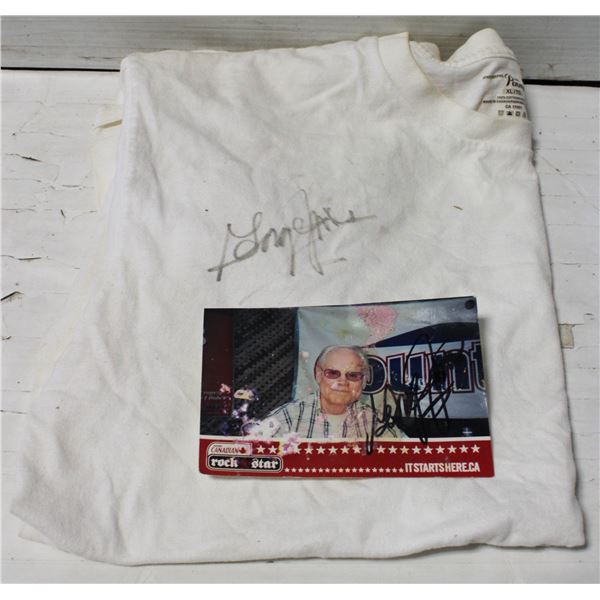 2 PCS. GEORGE CANYON SIGNED T SHIRT &