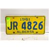 Image 1 : 1961 AB LICENSE PLATE