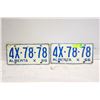 Image 1 : SET OF AB 1966 LICENSE PLATES