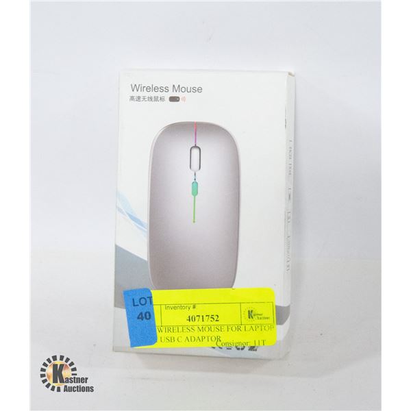NEW WIRELESS MOUSE FOR LAPTOP WITH USB C ADAPTOR