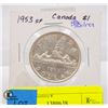 Image 1 : 1953 SF CANADIAN 80% SILVER DOLLAR COIN