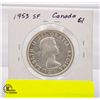 Image 2 : 1953 SF CANADIAN 80% SILVER DOLLAR COIN