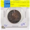 Image 1 : 1845 QUEEN VICTORIA LARGE ONE CENT BRITISH