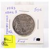 Image 2 : 1943 CANADA 50 CENT COIN KING GEORGE VI