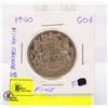 Image 1 : 1940 CANADA 50 CENT COIN KING GEORGE VI