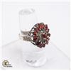 Image 2 : VINTAGE STERLING SILVER GARNET FLOWER CLUSTER