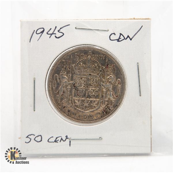 1945 CDN. 50 CENT COIN