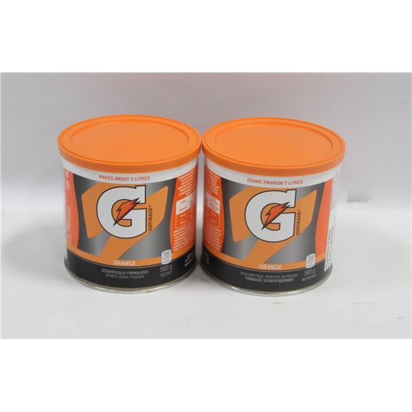 NEW 2 X 560G GATORADE ORANGE DRINK POWDER