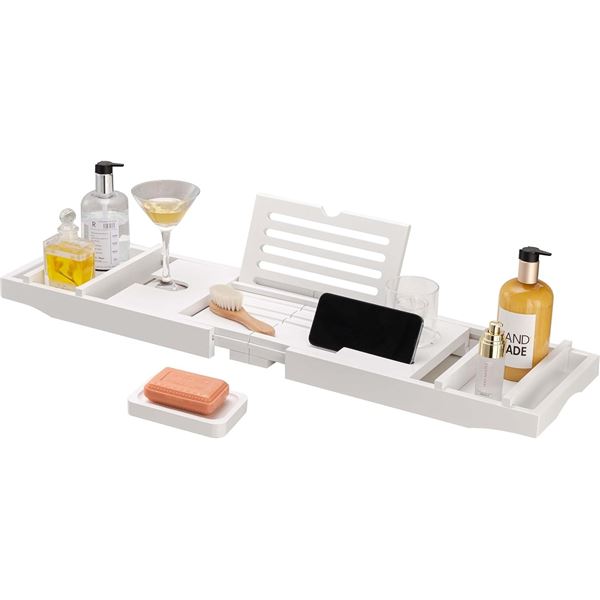 NEW ELETECPRO FOLDABLE BATHTUB TRAY - WHITE
