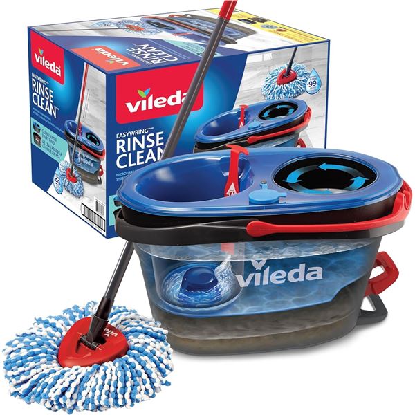 NEW VILEDA EASYWRING RINSE CLEAN SPIN MOP SYSTEM