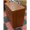 Image 2 : VINTAGE TEAK 3-DRAWER ROLLING DRESSER -