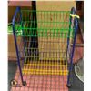 Image 1 : 3-TIER METAL TRI-COLOUR STORAGE CART ON