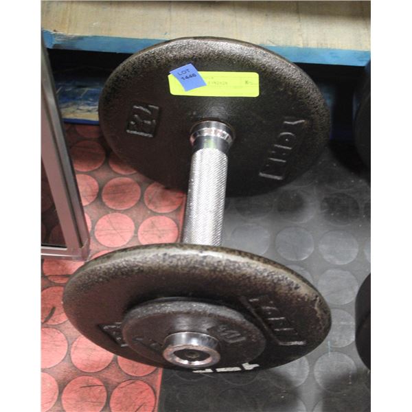 YORK 17.5 POUND CAST IRON DUMBELL