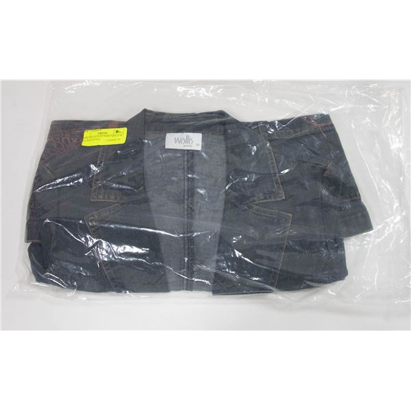 NEW WALLIS JEAN SHIRT SIZE 10 W/ FLOWER DESIGN