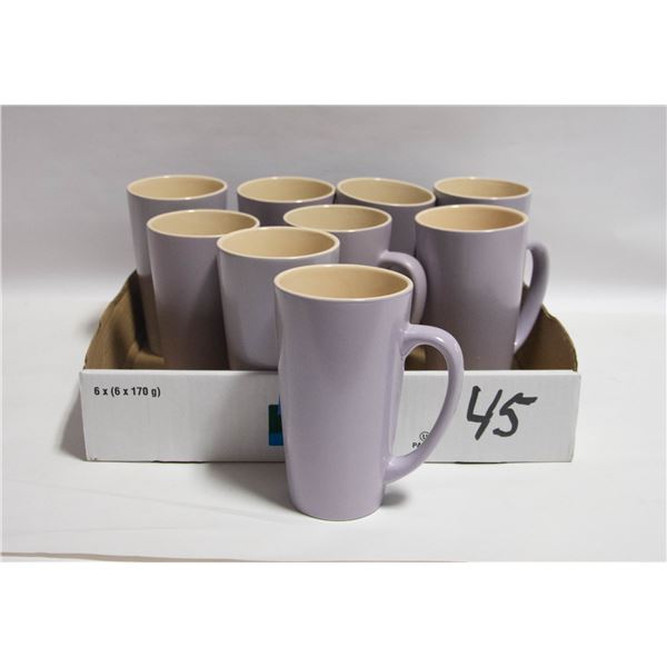 MAUVE LATTE MUGS 9PCS