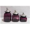 Image 1 : PLUM PURPLE GRAPE CANISTER SET 3PCS