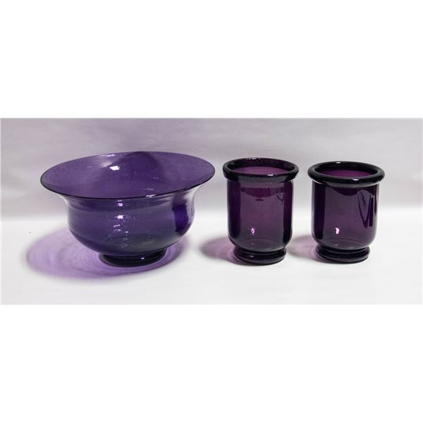 PURPLE SERVE WARE SET 3PCS