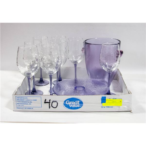 COOL PURPLE WINE DESERT PLATE 10 PCS