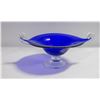 Image 1 : COBALT BLUE PEDESTAL BOWL 10 INCHES