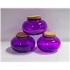 Image 1 : VIOLET GLASS CANISTERS 3PCS