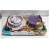 Image 1 : MAUVE/CLEAR LEAF SERVE SET 14 PCS