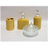 Image 1 : BEIGE/YELLOW BATH VANITY SET/CLEAR BOXES 4PCS