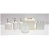 Image 1 : WHITE BATH VANITY SET/CLEAR BOXES 6PCS