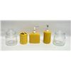 Image 1 : BEIGE/YELLOW BATH VANITY SET / CLEAR BOXES 5PCS