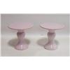Image 1 : MAUVE 6 INCH CANDLE STICK HOLDERS 2PCS