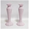 Image 1 : MAUVE 11 INCH CANDLE STICK HOLDERS 2PCS