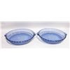 Image 1 : BLUE GLASS PIE PLATES 2PCS