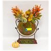 Image 1 : DECORATIVE METAL VASE WITH FLOWERS