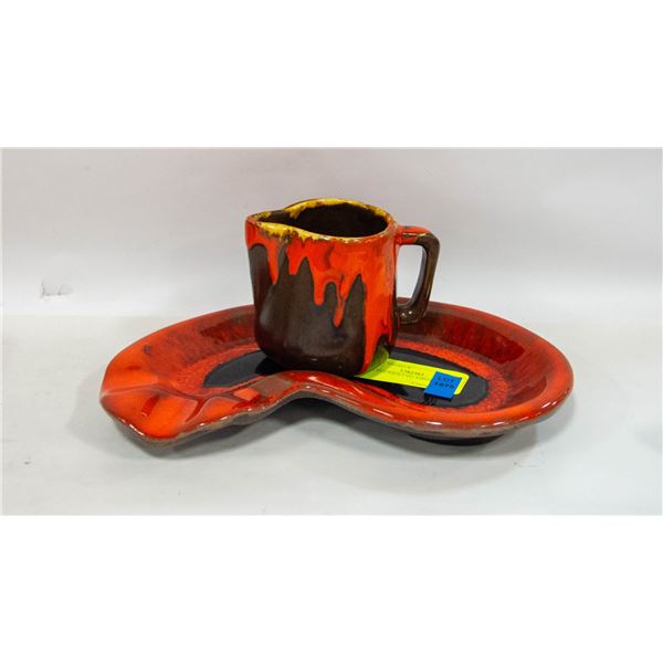MCM BOOMERANG ASHTRAY & JUG
