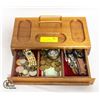 ESTATE VINTAGE VALET JEWELLERY BOX FULL OF