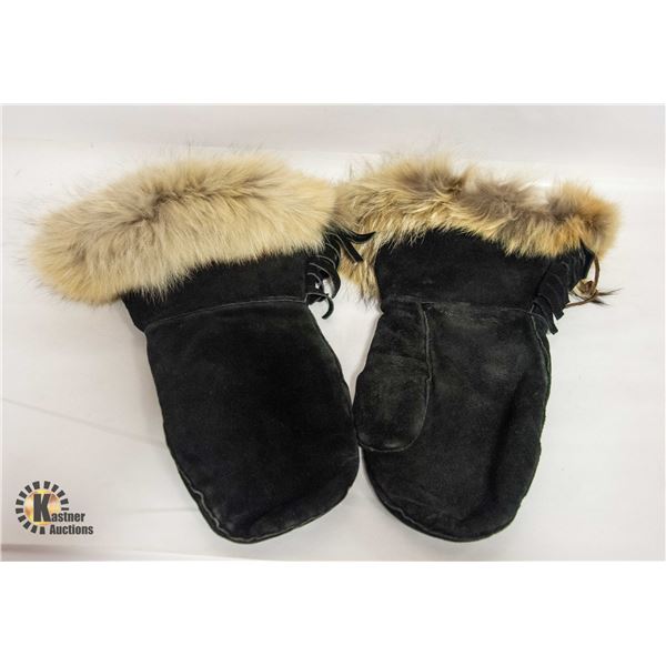 HAND-MADE LINED BLACK LEATHER