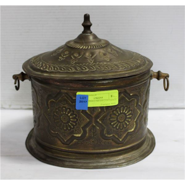 SMALL LIDDED BRASS CONTAINER