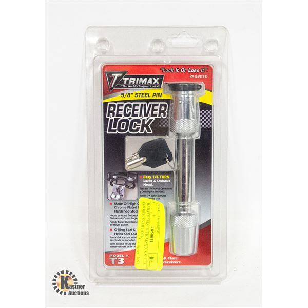 BAILIFF SEIZED TRIMAX 5/8 STEEL PIN RECIEVER LOCK