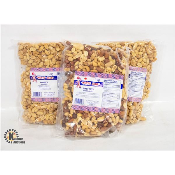 THREE KGS OF NUTTY CLUB NUTS