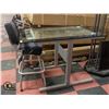 Image 1 : BAILIFF SEIZED: STANDING GLASS TOP DESK AND STOOL