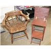 Image 1 : ESTATE OLD SOLID WOOD ARM CHAIR + FOLDING