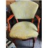 Image 2 : 509 -- OAK SIDE TABLE AND VINTAGE FRENCH STYLE  ARM CHAIR
