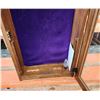 Image 2 : 526 -- PURPLE VELVET DISPLAY CASE AND MISCELLANEOUS KITCHEN SUPPLIES